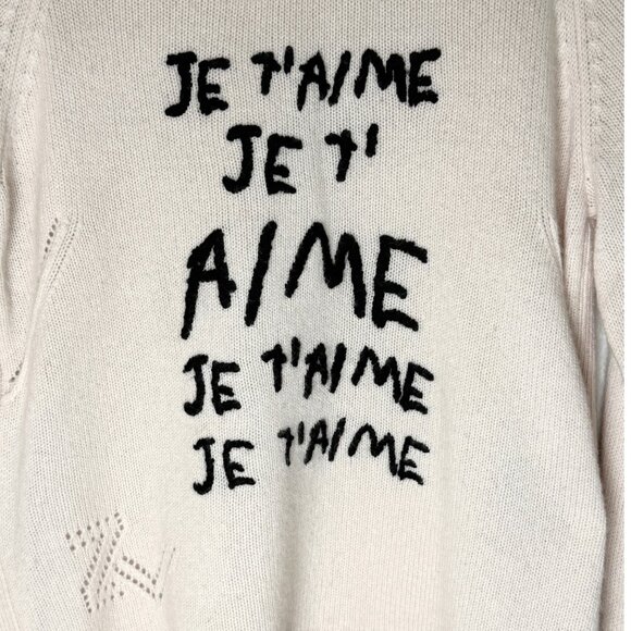 Zadig & Voltaire Lili Je T'aime Cashmere Sweater, L - Picture 3 of 4